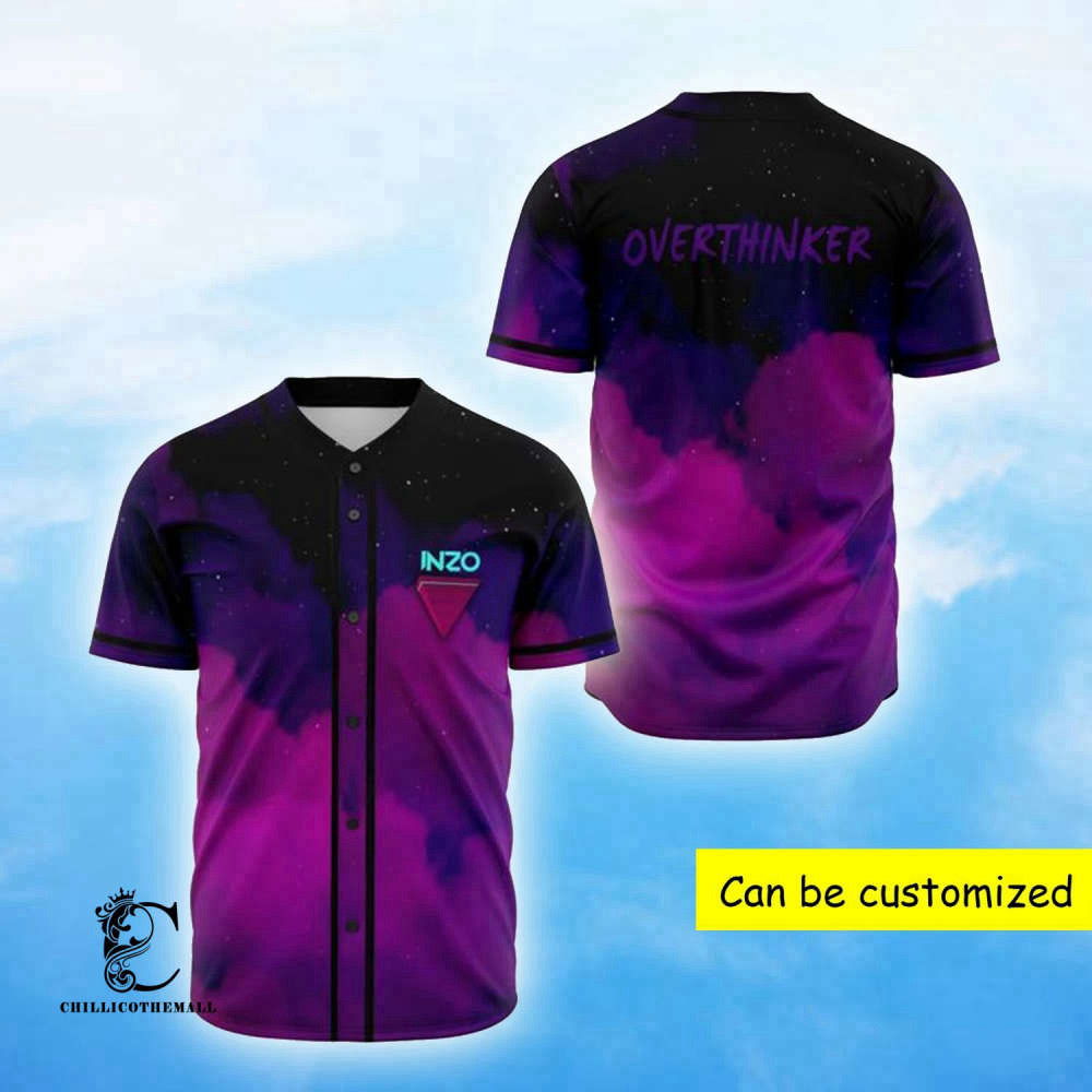 Custom Inzo Overthinker Rave EDM Baseball Jersey - Personalized Design: Your Ultimate Party Outfit! - Aopprinter