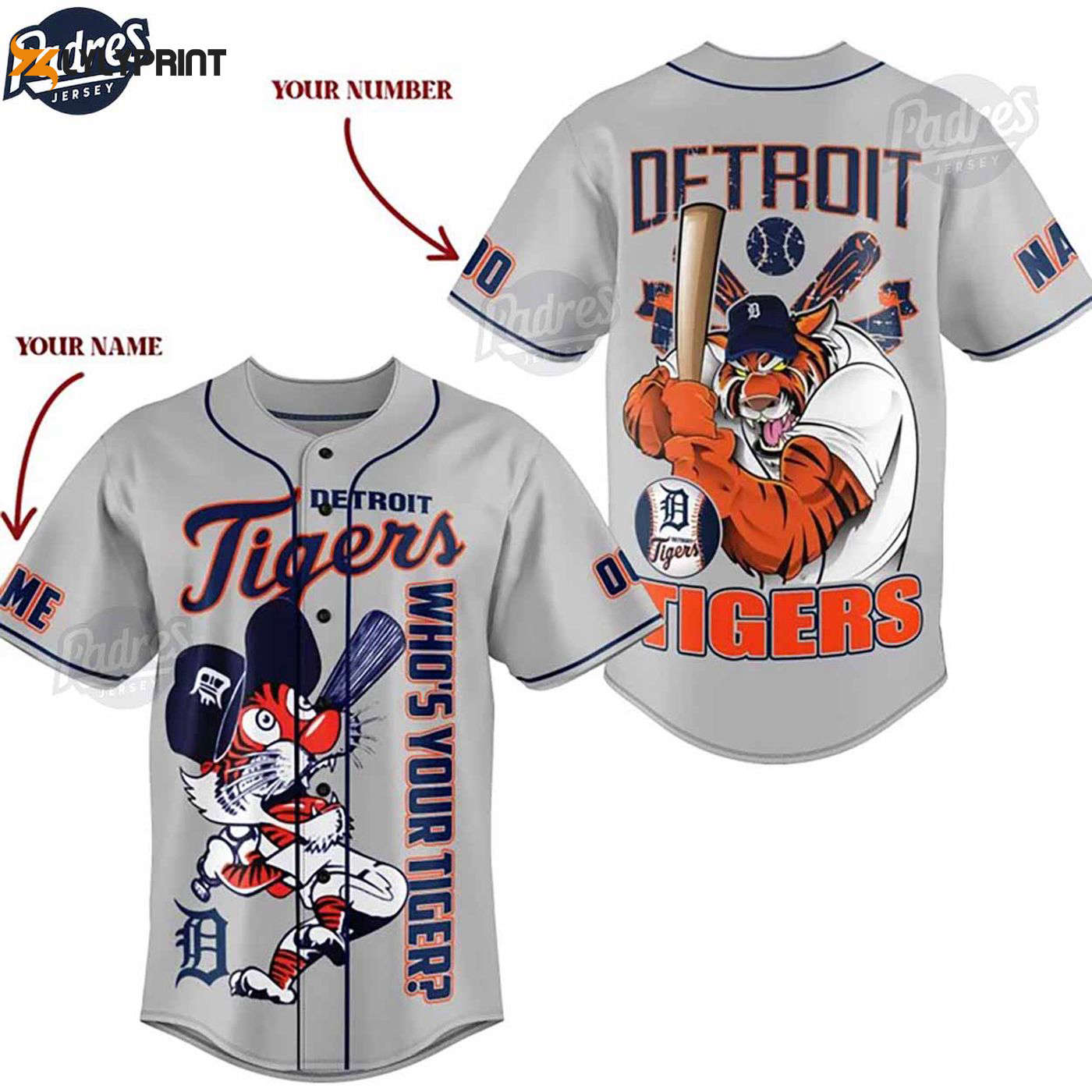 Personalized MLB Detroit Tiger Baseball Jersey - Custom Style for True Fans - Gift for Men Women - lylyprint.com