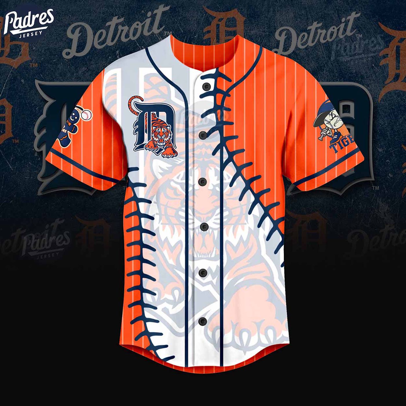 Show Your Tigers Pride with our Custom MLB Detroit Tigers Orange Baseball Jersey! - lylyprint.com