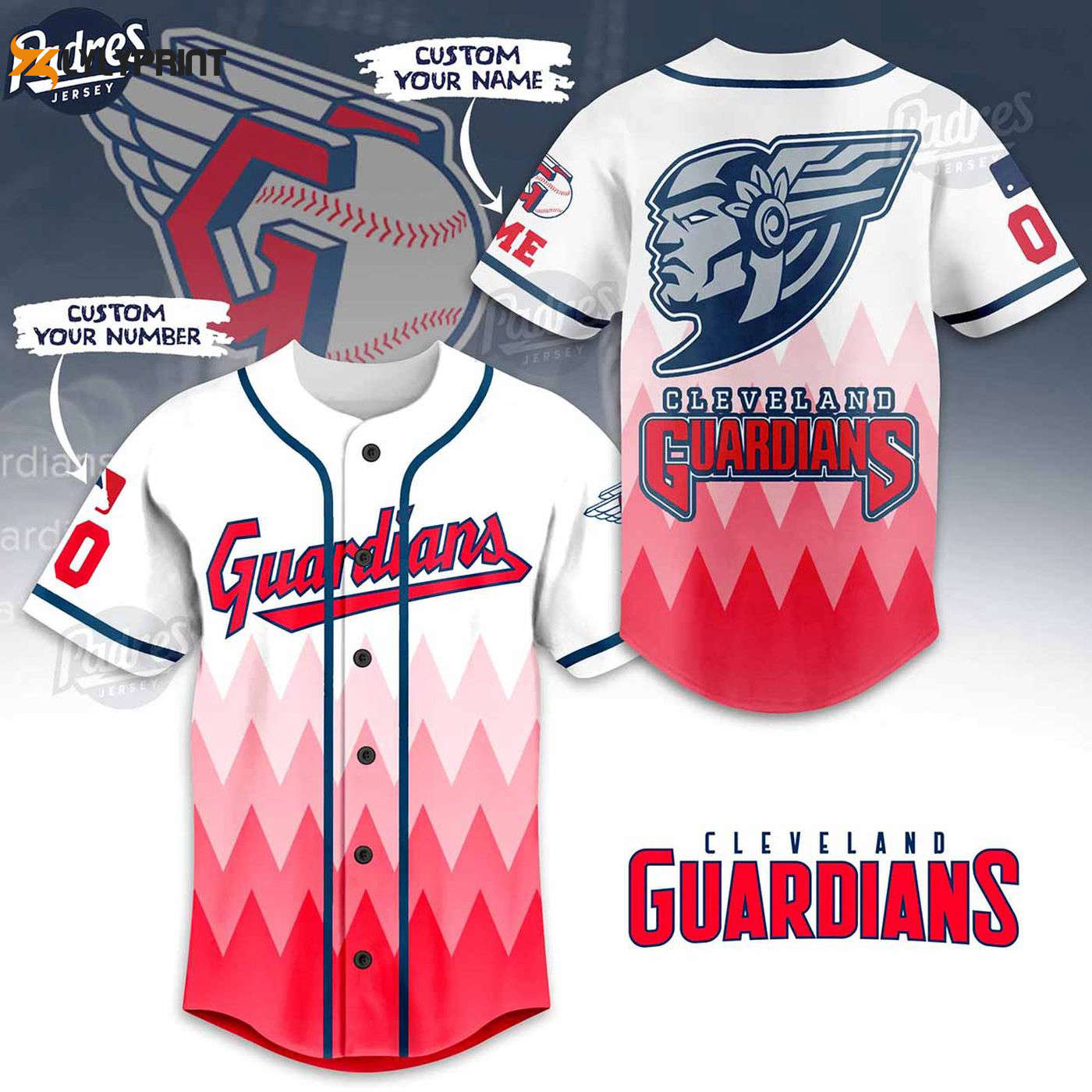 Show your support with a Custom Cleveland Guardian Baseball Jersey featuring the MLB Logo - Gift for Men Women - lylyprint.com