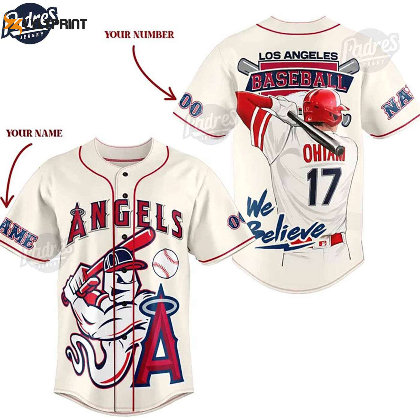 Personalized MLB Los Angeles Angels Baseball Jersey - Custom Style for True Fans - Gift for Men Women - lylyprint.com