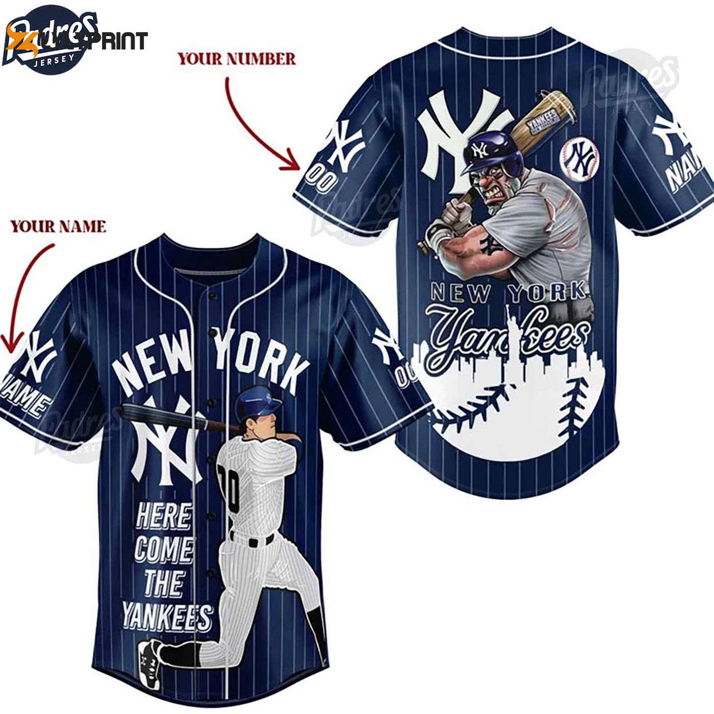 Get Your Custom New York Yankees Baseball Jersey - Authentic MLB Style - Gift for Men Women - lylyprint.com
