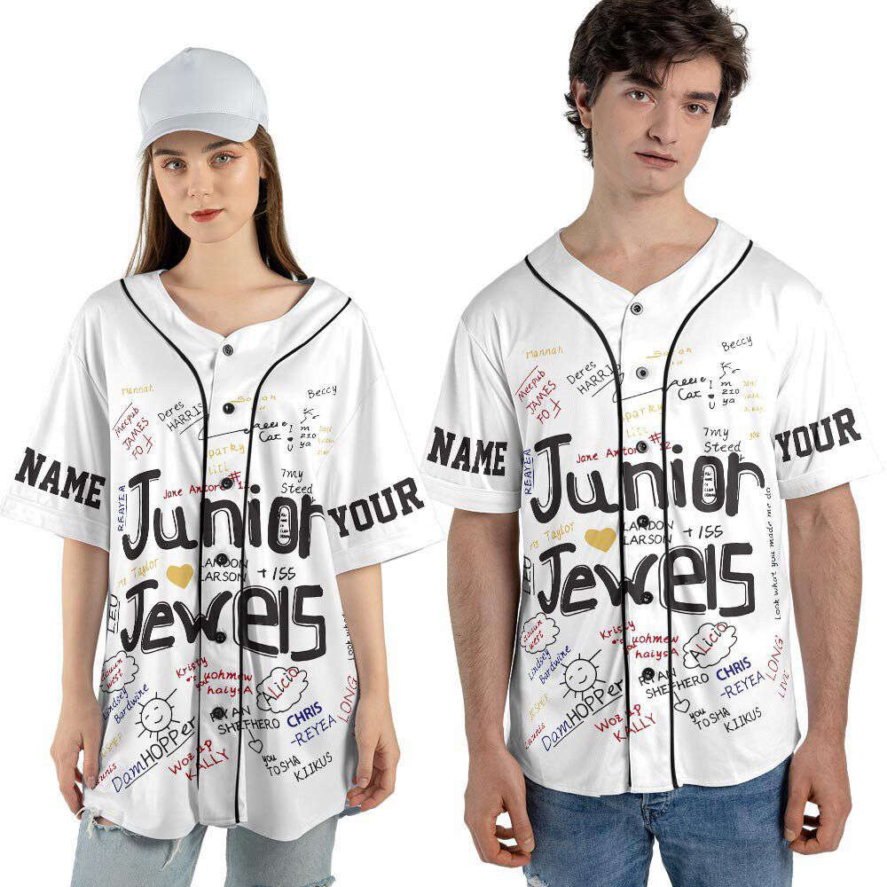 Custom Name And Number Junior Jewels Music Baseball Jersey, You Belong With Me Merch - lylyprint.com