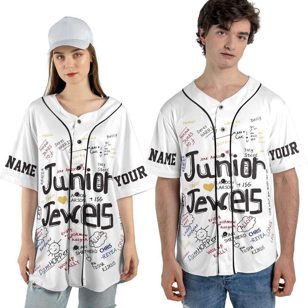 Custom Name And Number Junior Jewels Music Baseball Jersey, You Belong With Me Outfit - lylyprint.com