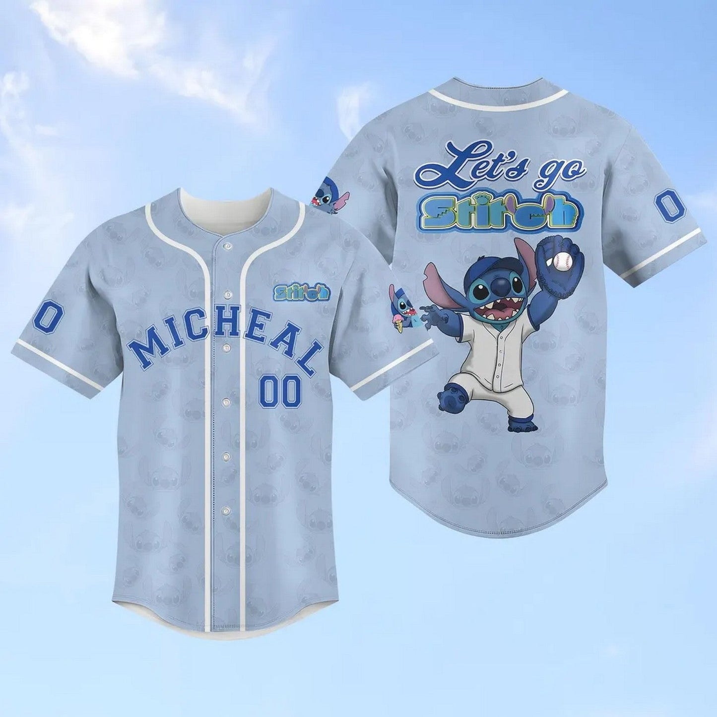 Custom Name And Number Sporty Stitch Blue Baseball Jersey