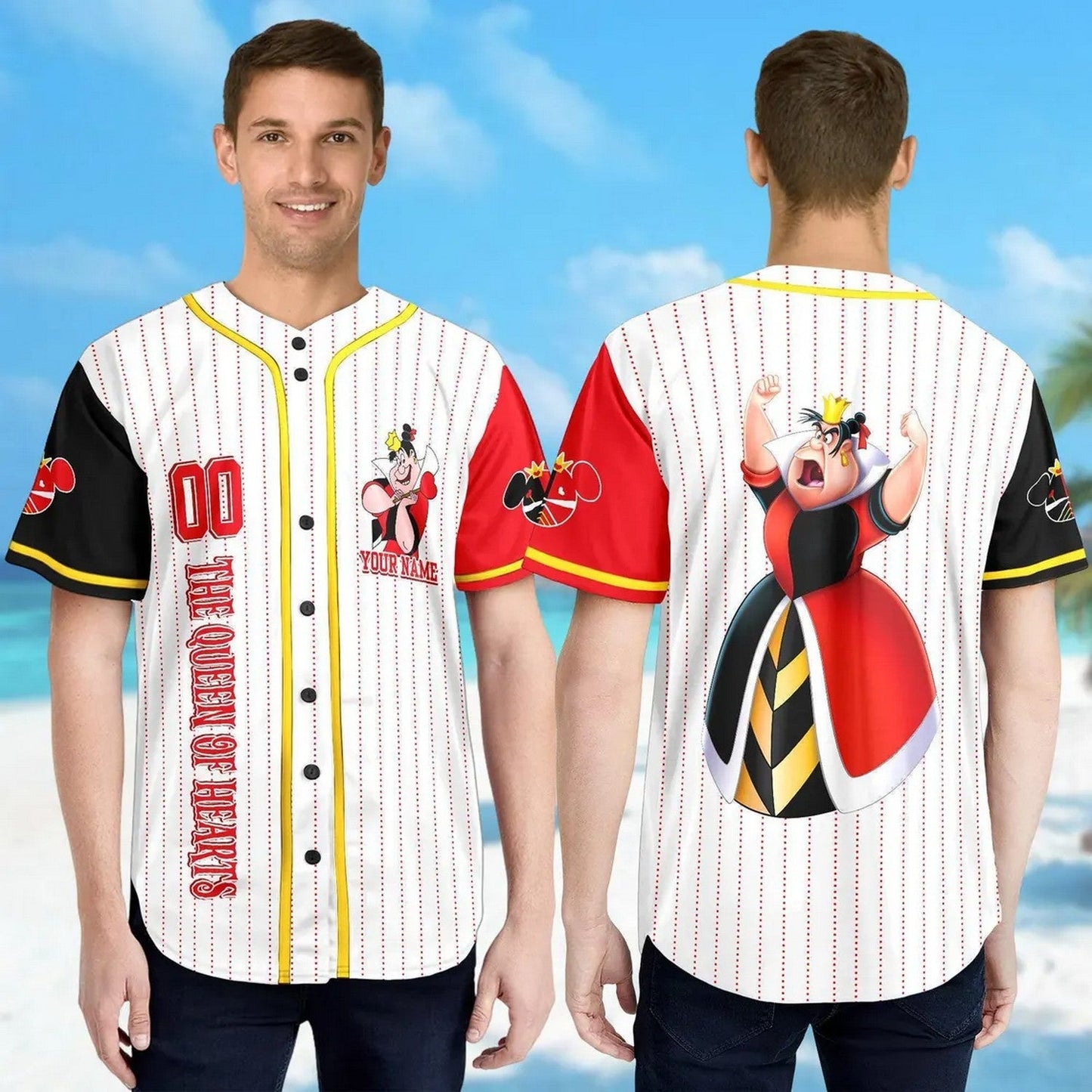 Custom Name And Number The Queen Of Hearts Alice The Wonderland Baseball Jersey