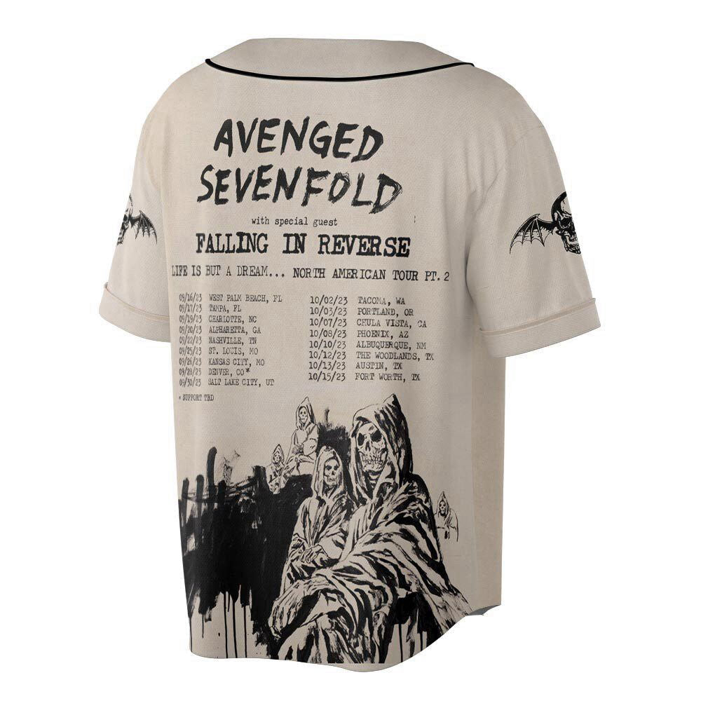 Custom Name Avenged Sevenfold Rock Baseball Jersey, Avenged Sevenfold Tour Shirt - lylyprint.com