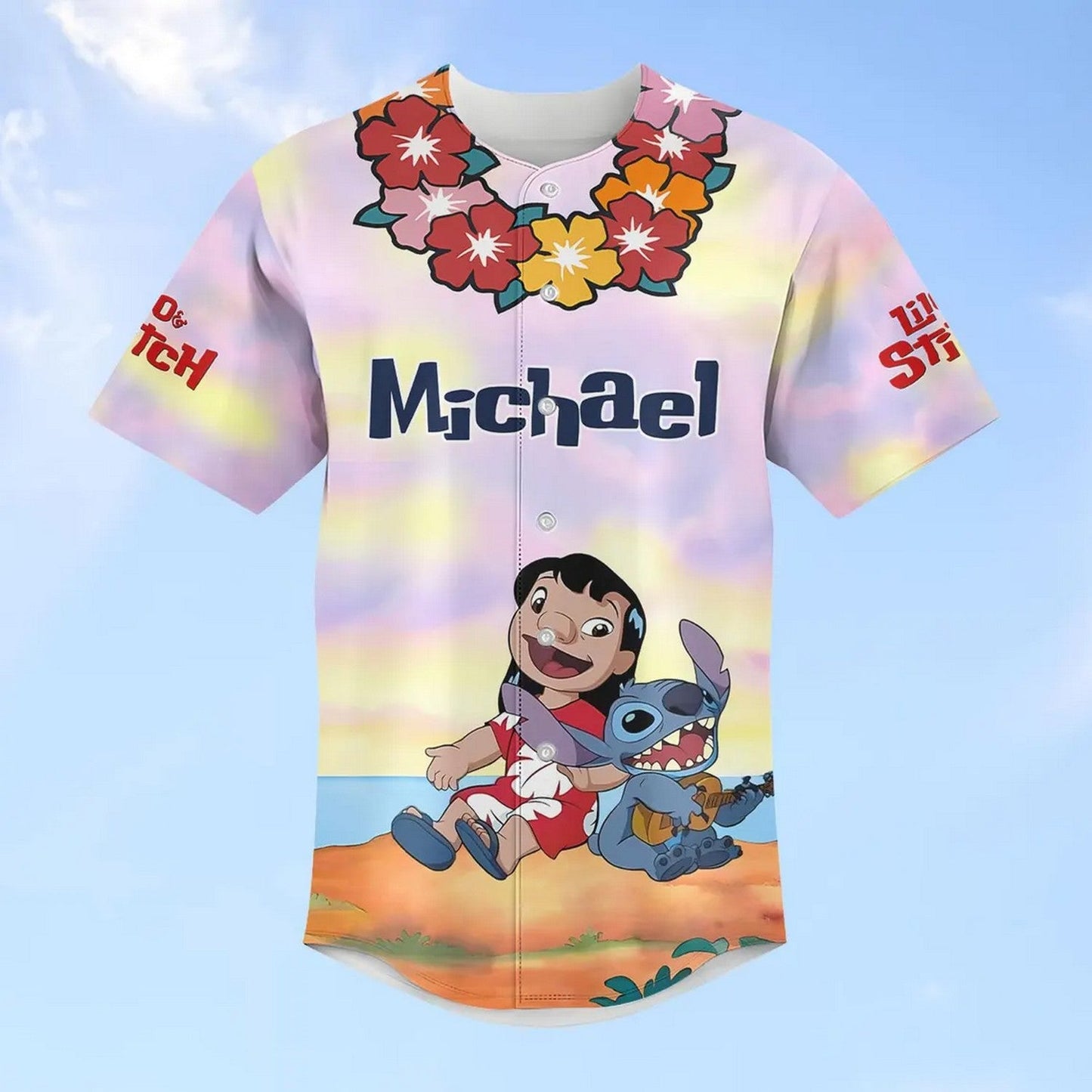 Custom Name Ohana Lilo And Stitch Baseball Jersey