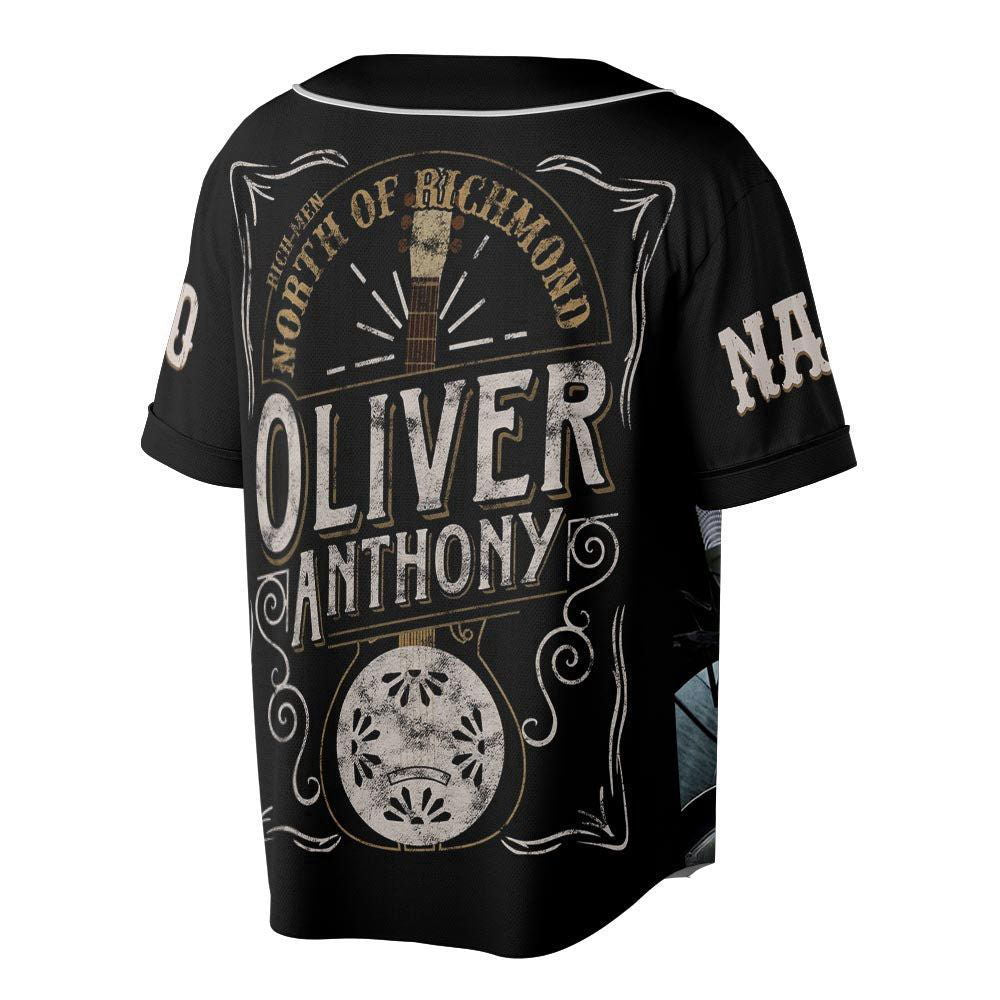 Custom Name Oliver Anthony Baseball Jersey, Rich Men North Of Richmond Country Music Lover - lylyprint.com