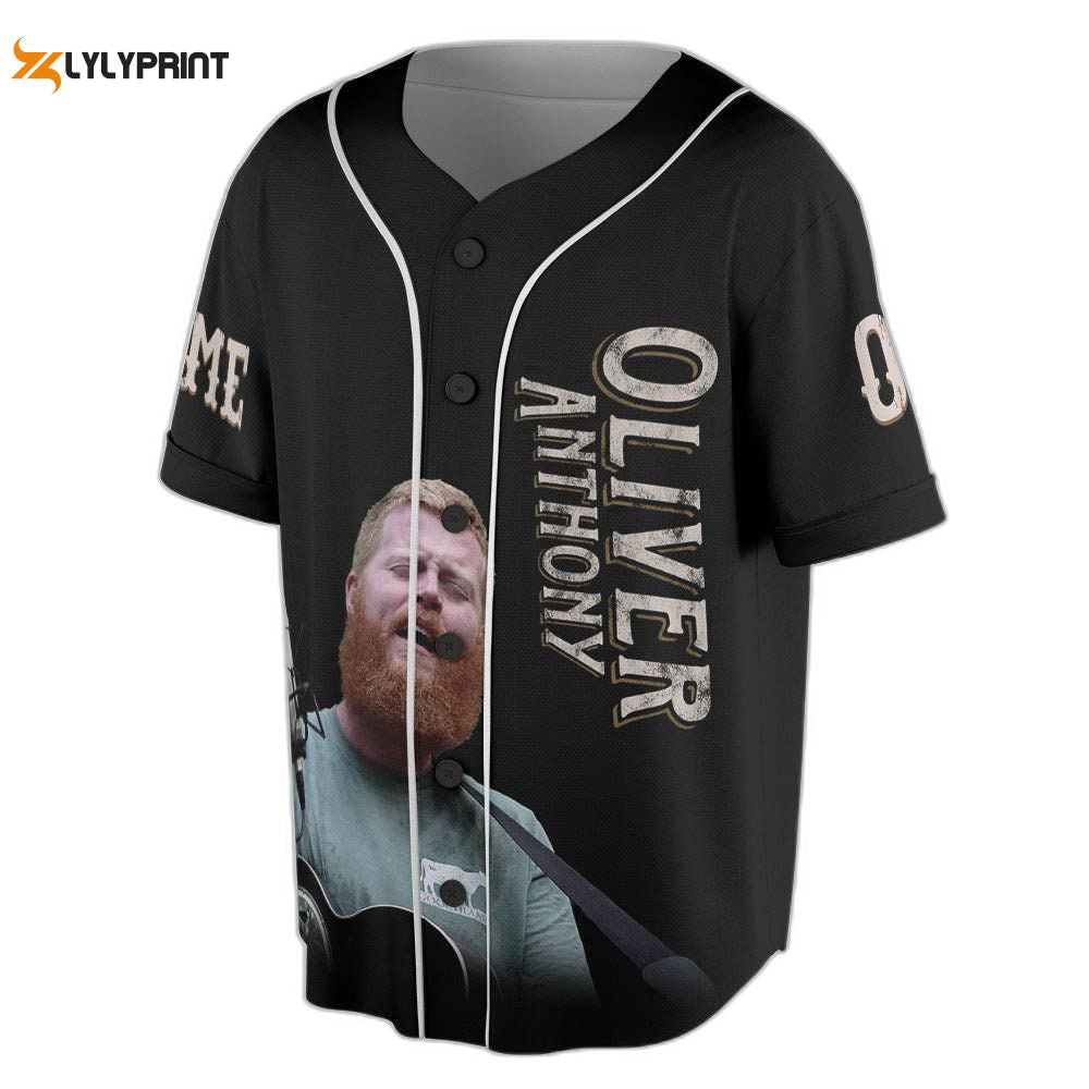 Custom Name Oliver Anthony Baseball Jersey, Rich Men North Of Richmond Country Music Lover - lylyprint.com