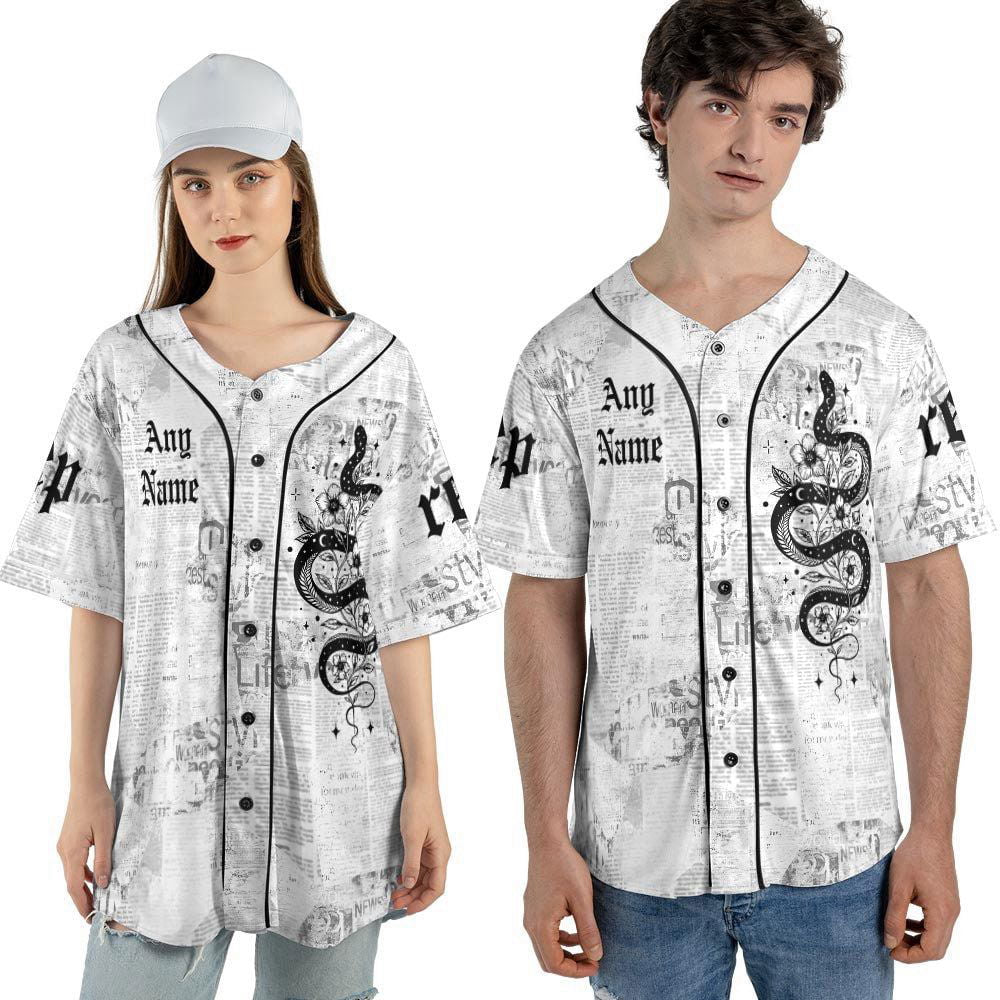 Custom Name Taylor Music Baseball Jersey , Reputation Snake Baseball Jersey For Men Women - lylyprint.com