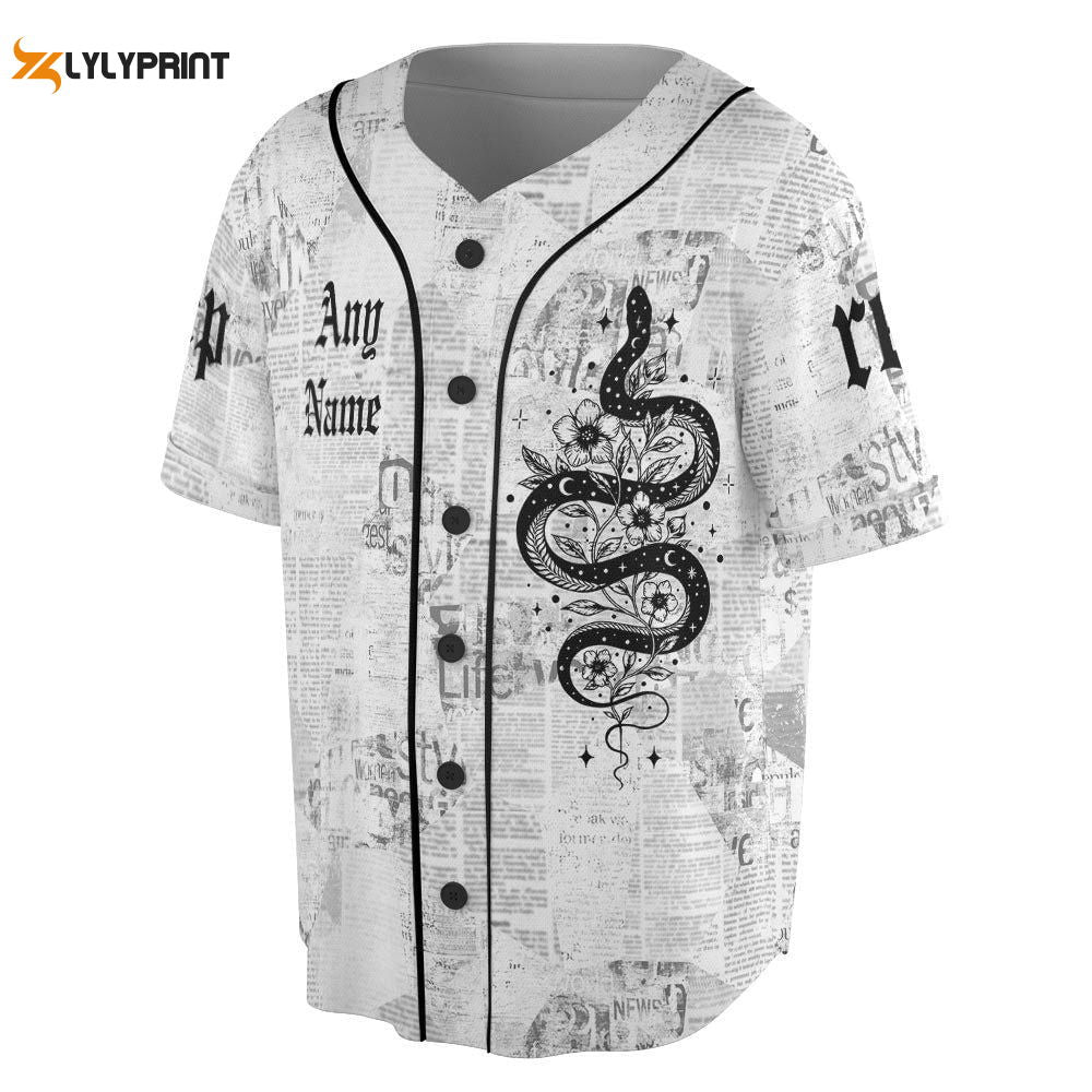 Custom Name Taylor Music Baseball Jersey , Reputation Snake Baseball Jersey For Men Women - lylyprint.com