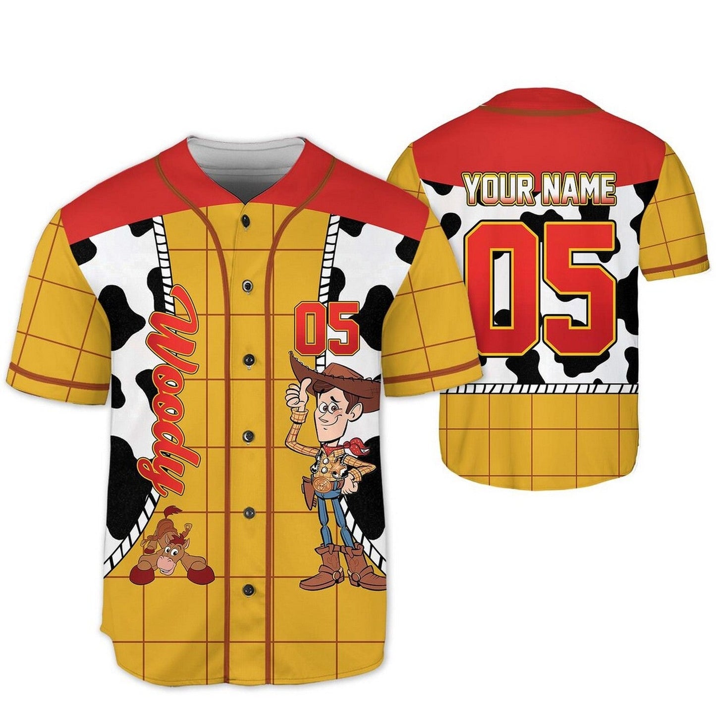 Custom Name Toy Story Woody Baseball Jersey