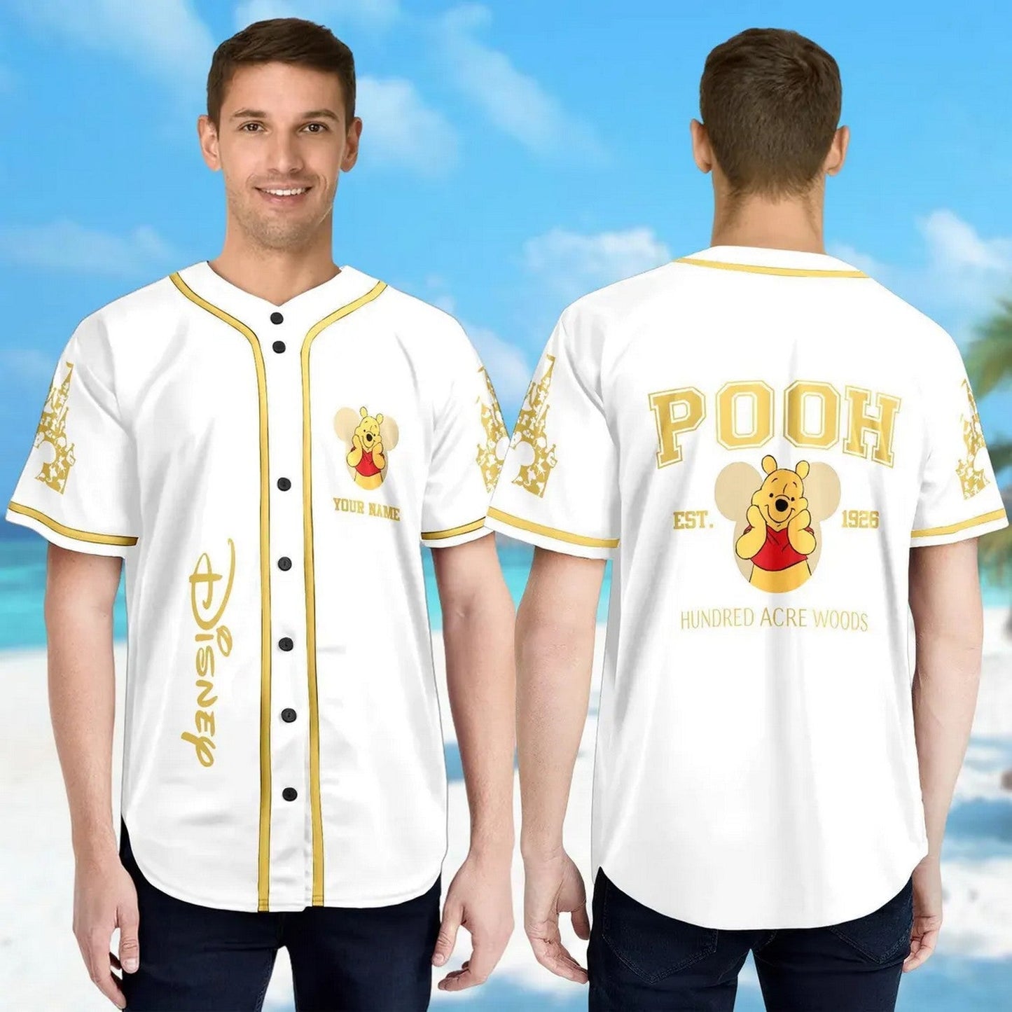 Custom Name Winnie The Pooh Est.1926 Baseball Jersey