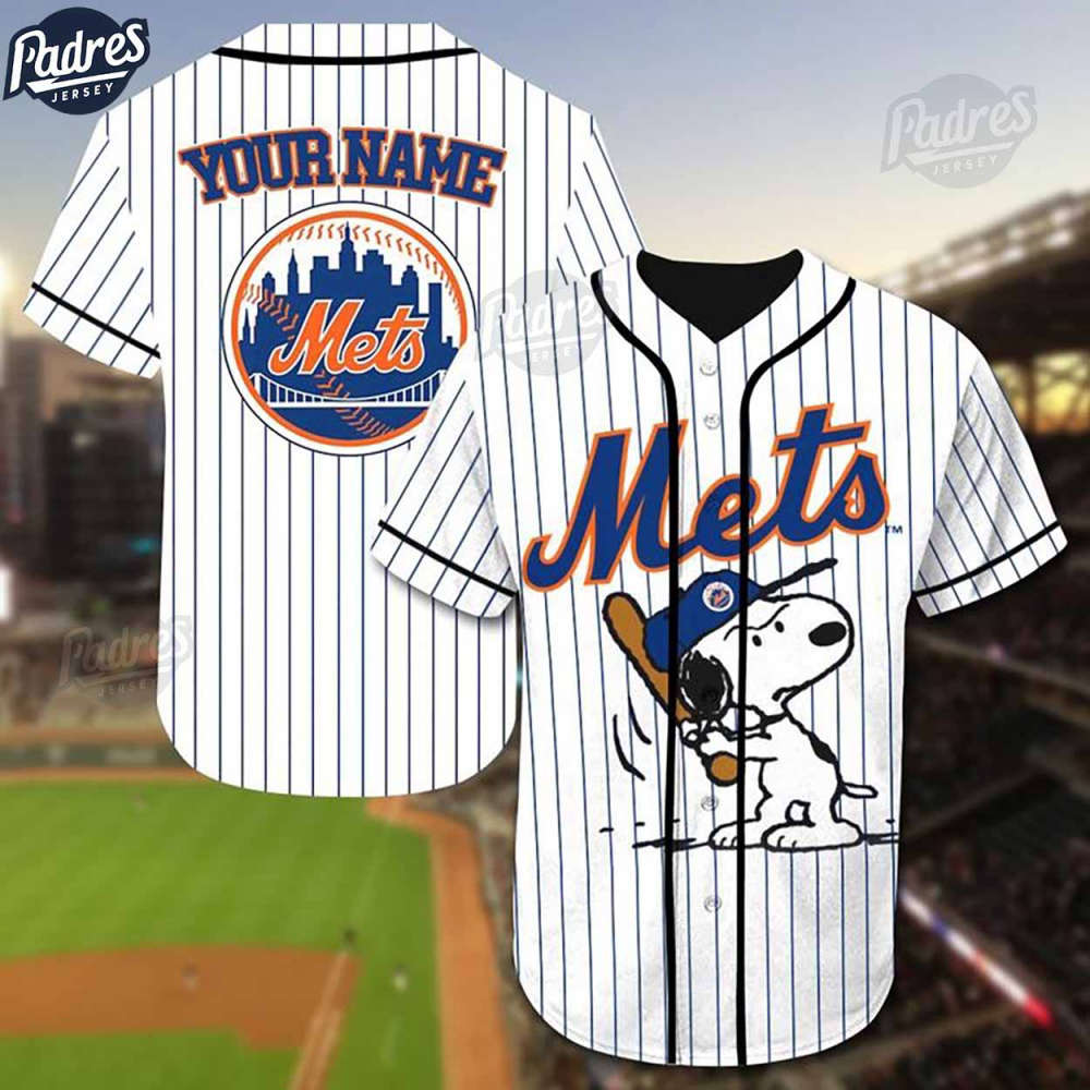 Custom New York Mets Snoopy Baseball Jersey - Gift for Women Men - Bafud