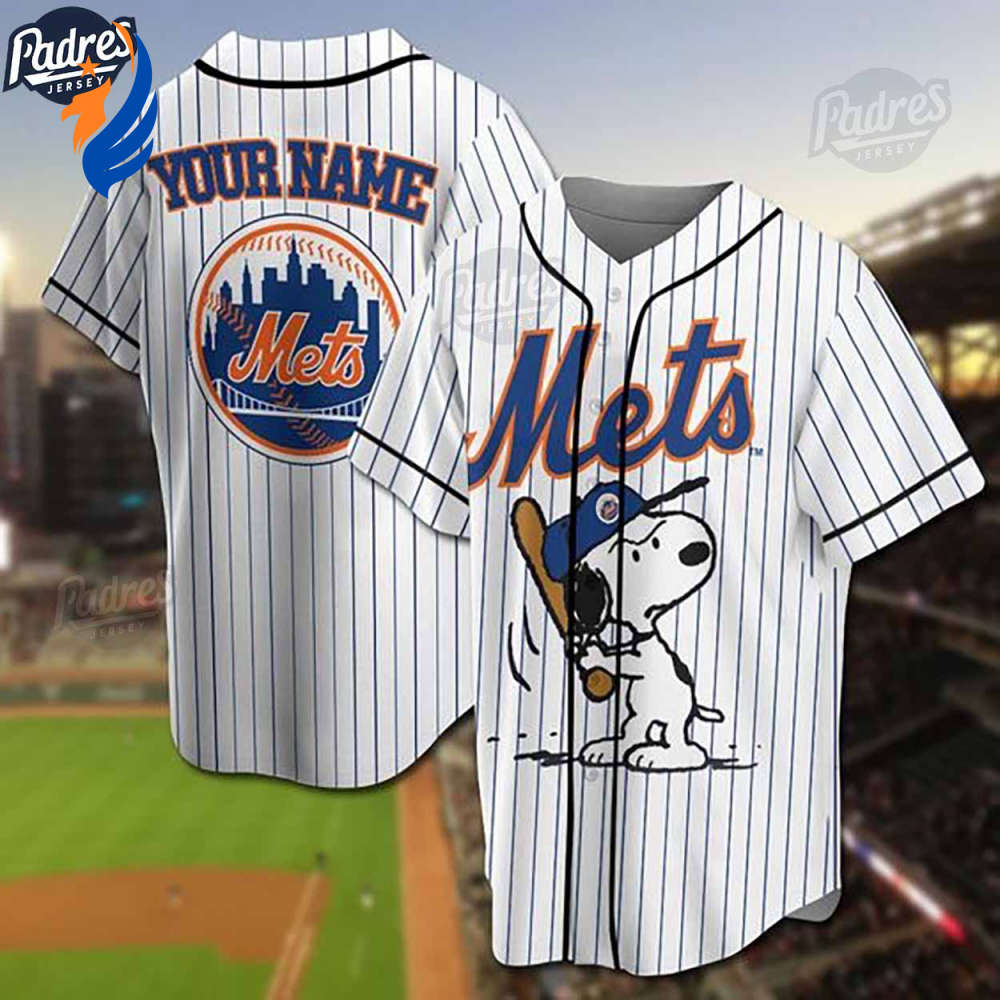 Custom New York Mets Snoopy Baseball Jersey - Gift for Women Men - Bafud