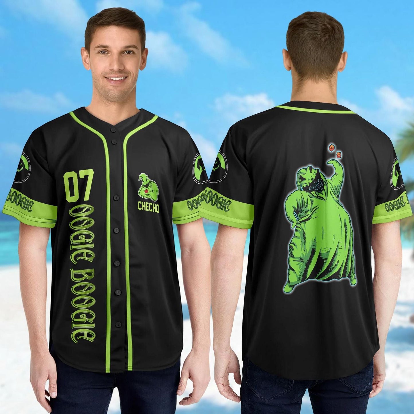 Custom Oogie Boogie Halloween Baseball Jersey - Nightmare Before Christmas Team Shirt - Bafud
