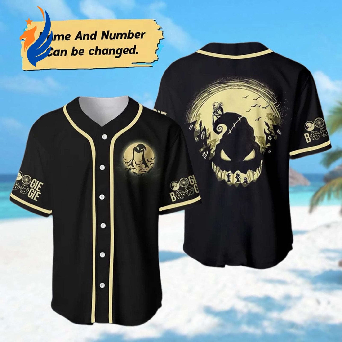 Spooktacular Custom Oogie Boogie Halloween Baseball Jersey - Nightmare Before Christmas Shirt - Bafud