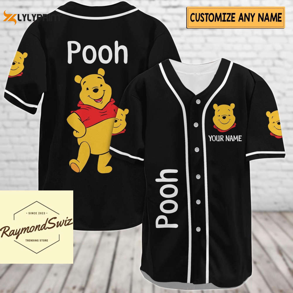 Custom Pooh Jersey Shirt, Pooh Baseball Shirt, Pooh Bear Jersey - lylyprint.com