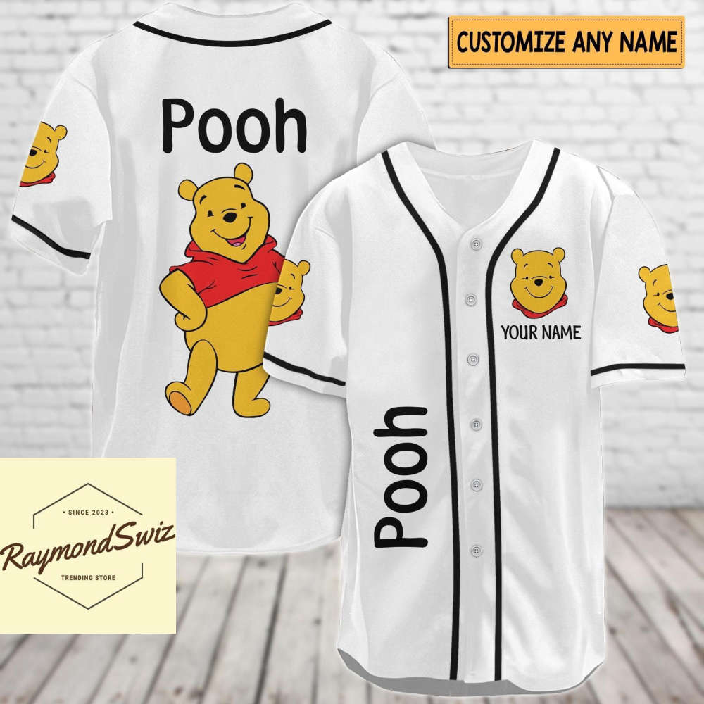 Custom Pooh Jersey Shirt, Pooh Baseball Shirt, Pooh Bear Jersey - lylyprint.com