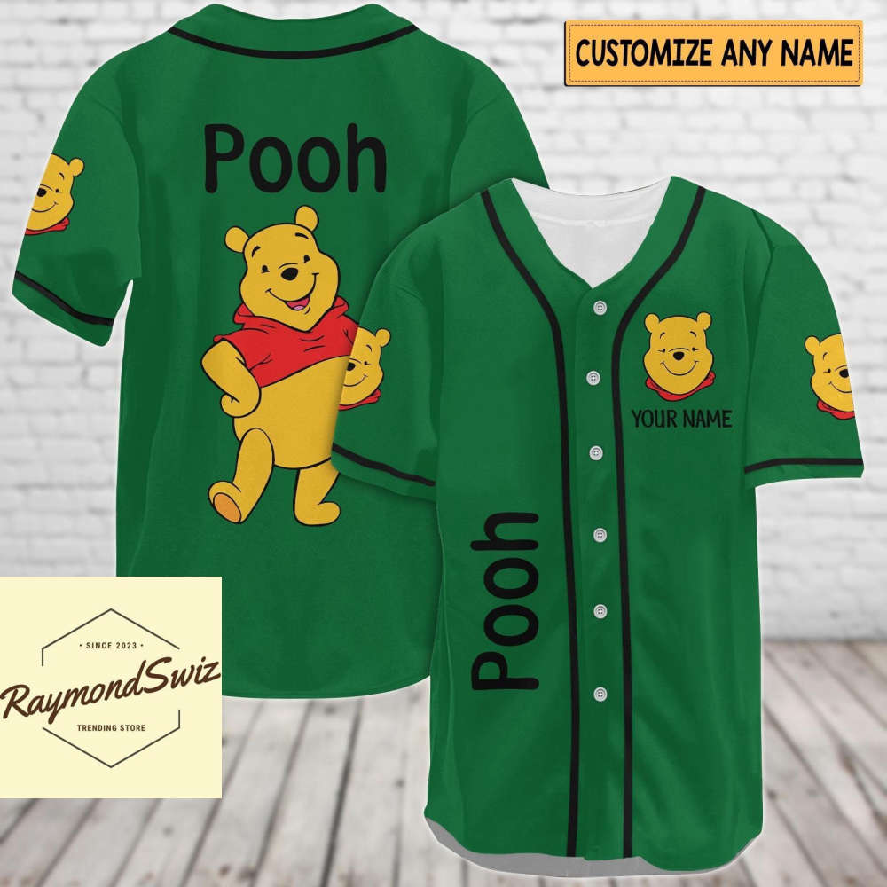 Custom Pooh Jersey Shirt, Pooh Baseball Shirt, Pooh Bear Jersey - lylyprint.com