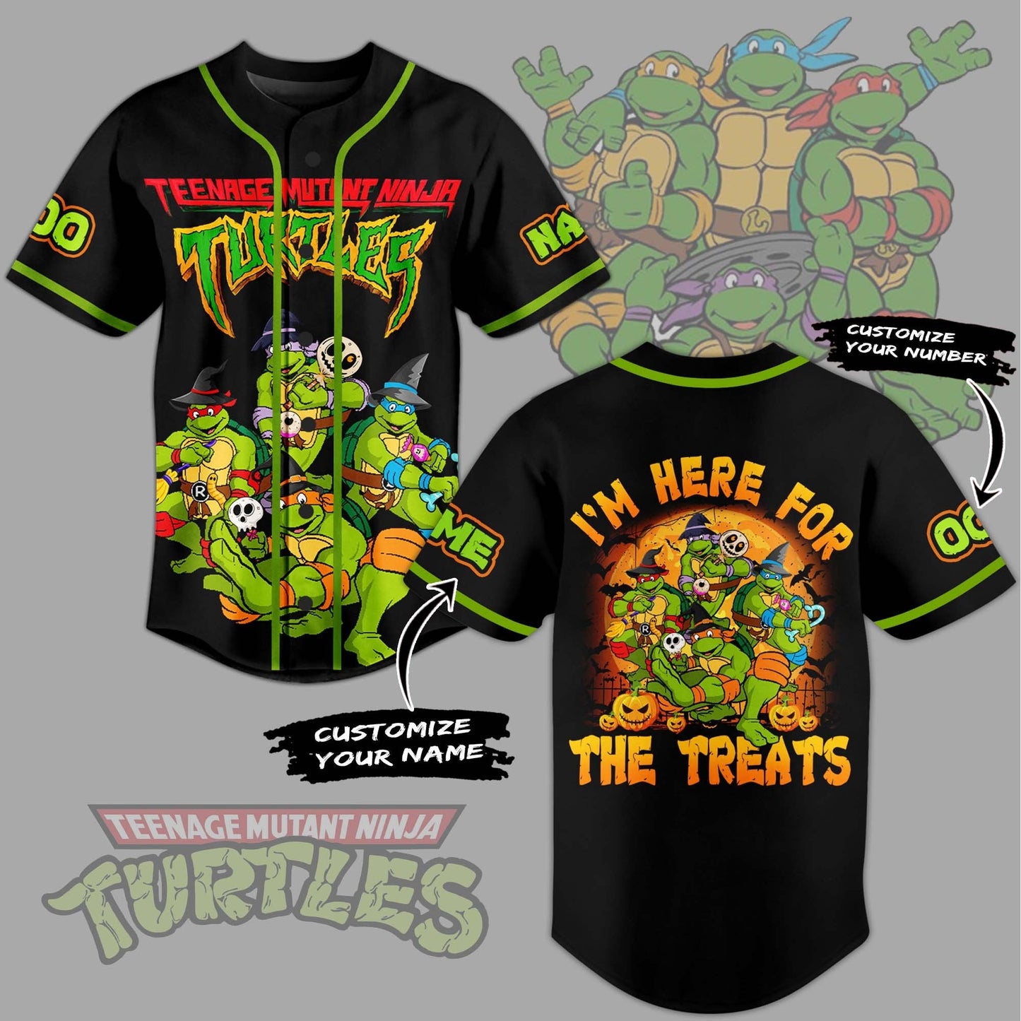 Customized Cool Teenage Mutant Ninja Turtles Baseball Jersey