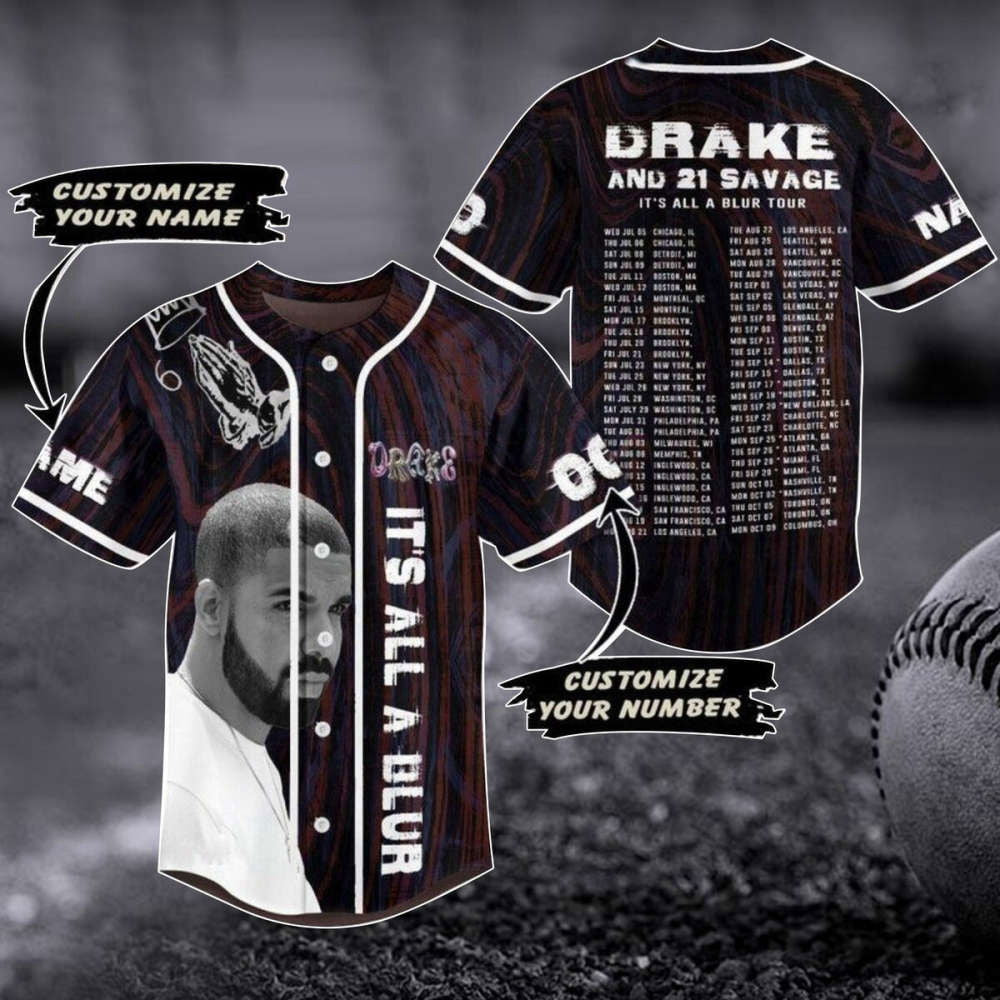 Customized Drake 21 Savage Baseball Jersey - 2023 Music Concert Merch Perfect Gift for Fans - Aopprinter