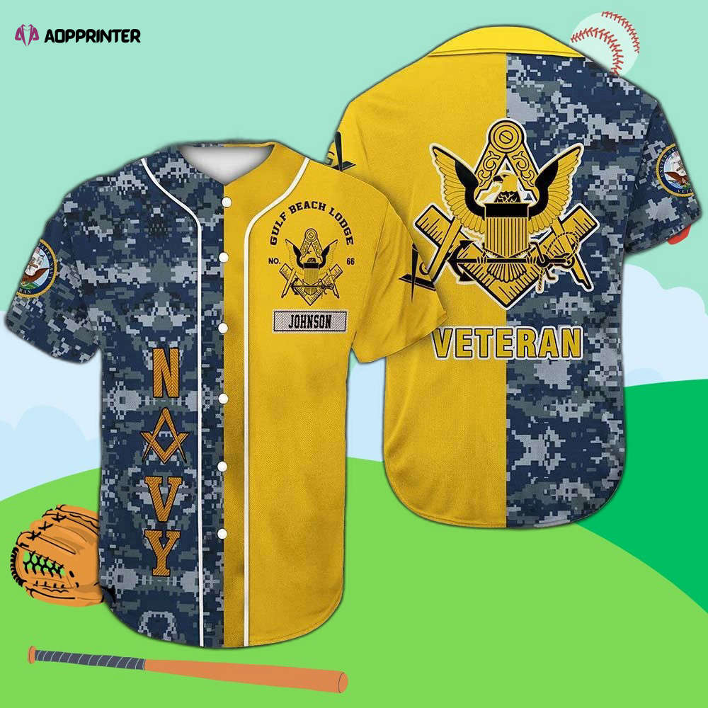 Customized Navy Veteran Freemasonry Baseball Jersey - Show Your Pride! - Aopprinter