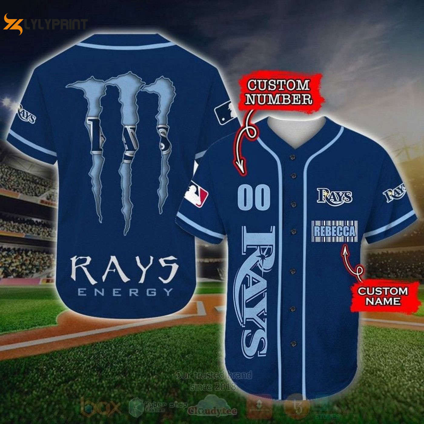 Customized Tampa Bay Rays Baseball Jersey - Perfect Birthday Gift Idea for Men & Women MLB Fans - Gift for Men Women - lylyprint.com