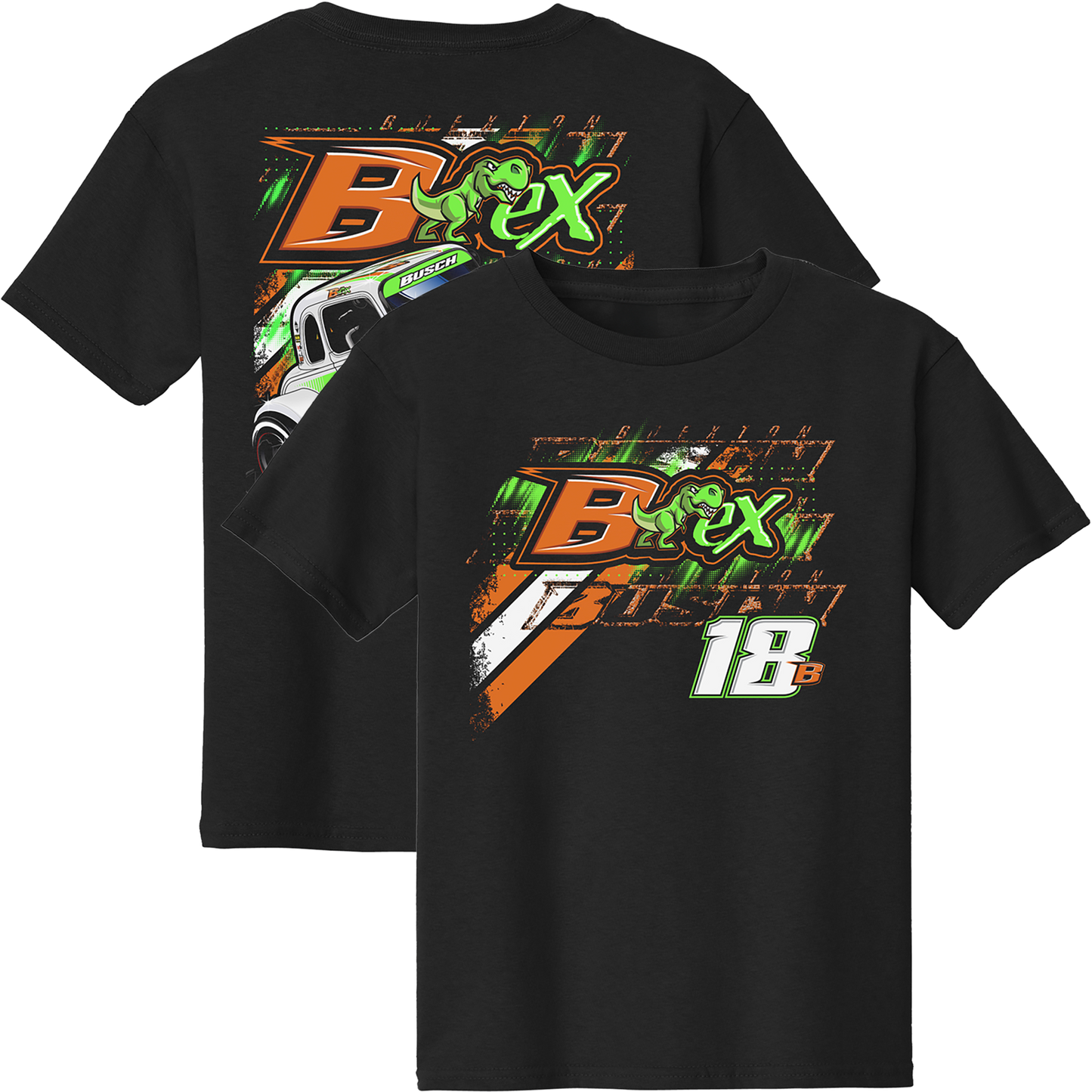 BREXTON BUSCH #18B YOUTH LEGEND BLACK 2-SPOT TEE