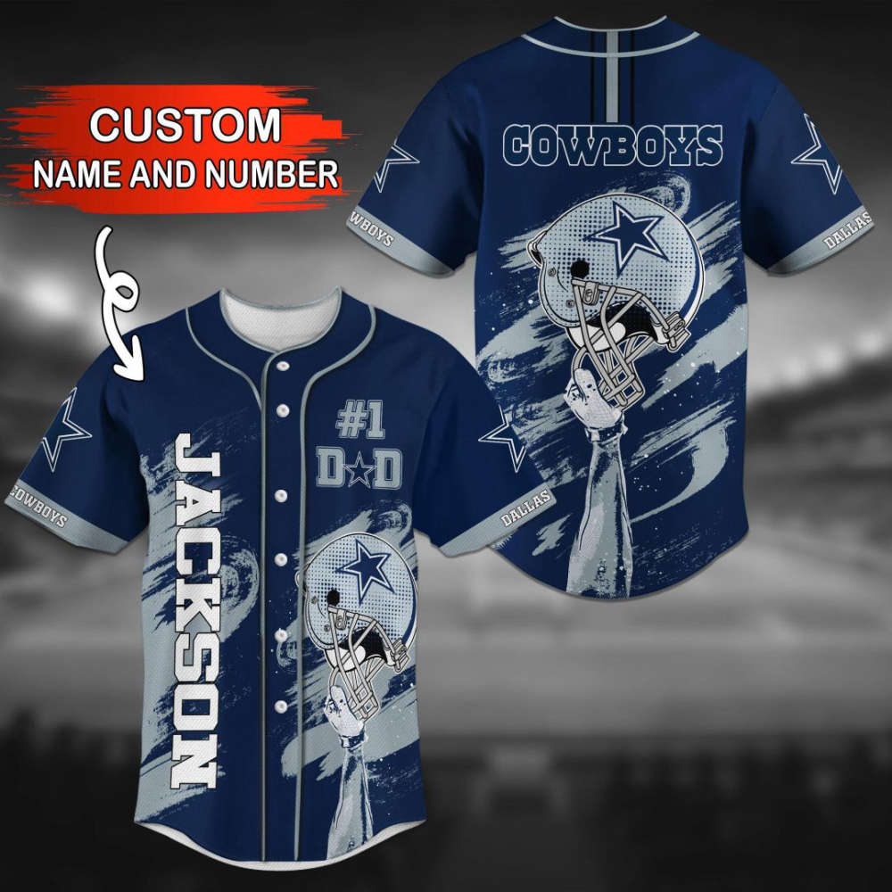 Dallas Cowboys Personalized Baseball Jersey Gift for Men Women - lylyprint.com