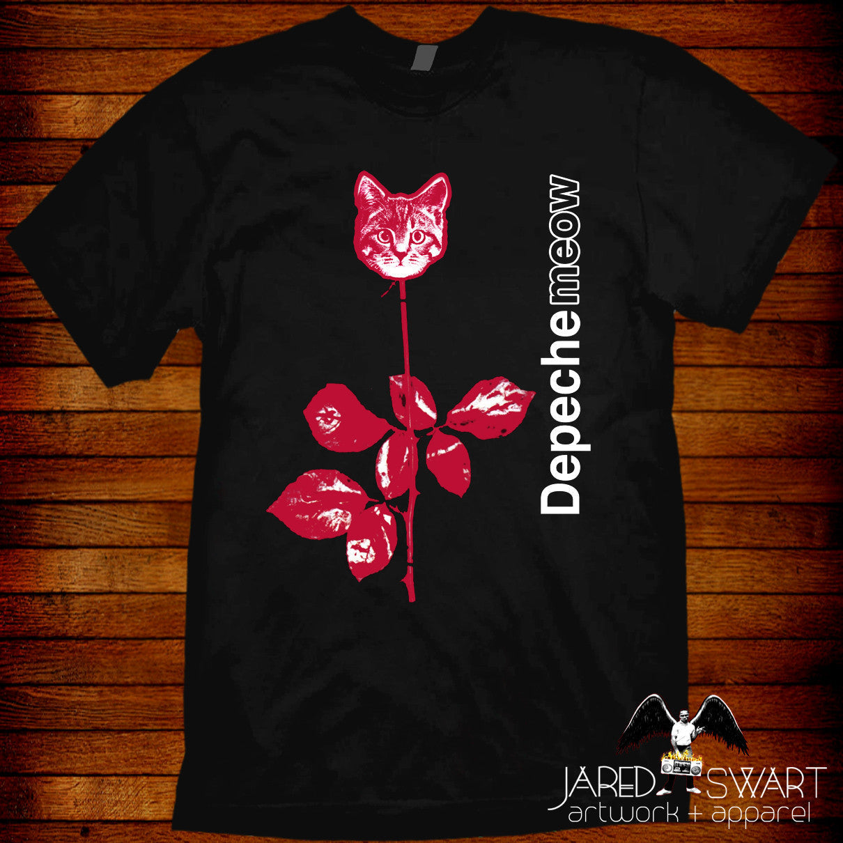 Cat World parody T-shirt Depeche Meow