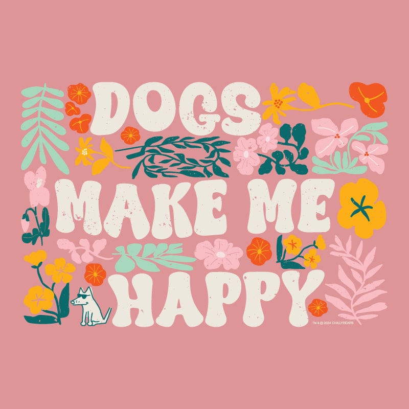 Dogs Make Me Happy - Ladies T-Shirt V-Neck