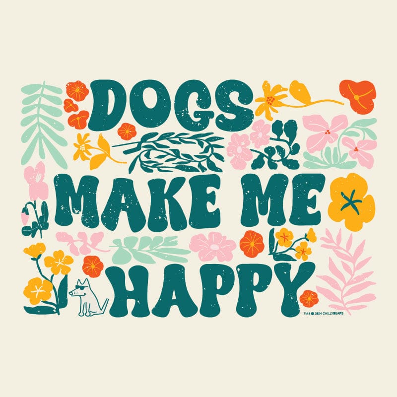 Dogs Make Me Happy - Ladies T-Shirt V-Neck