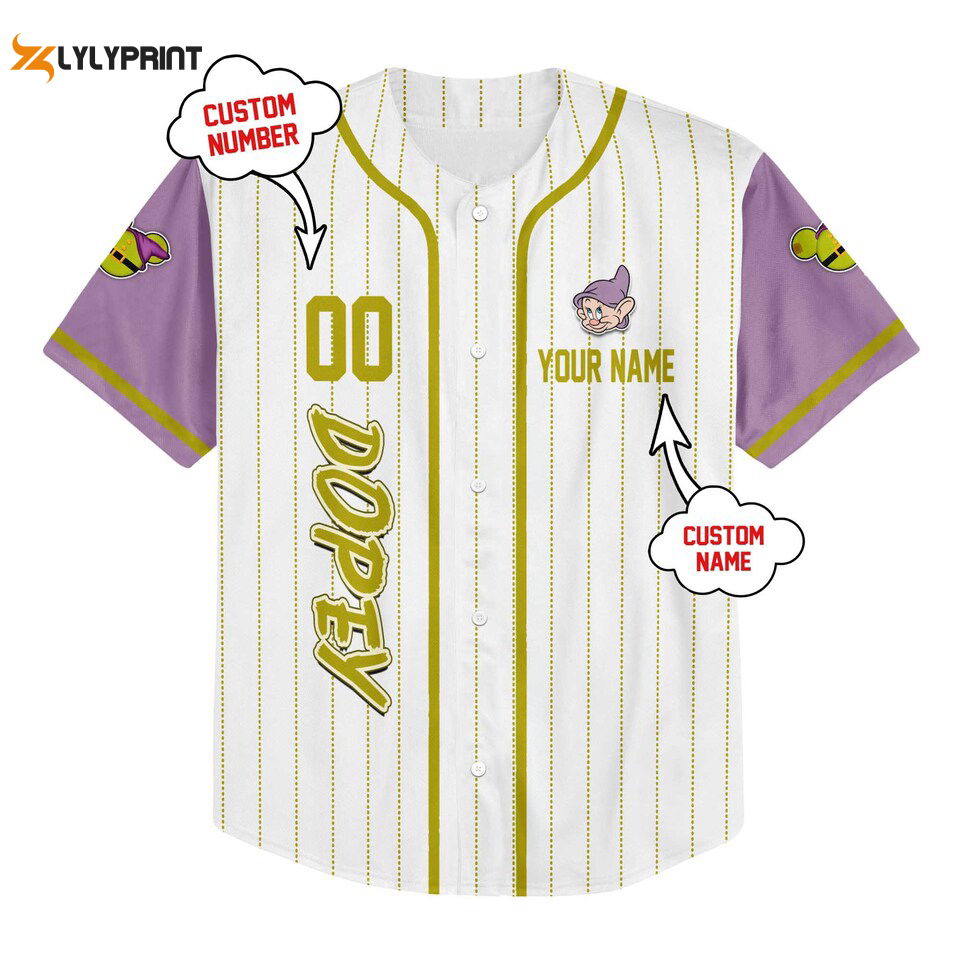 Dopey Dwarf Baseball Jersey - lylyprint.com