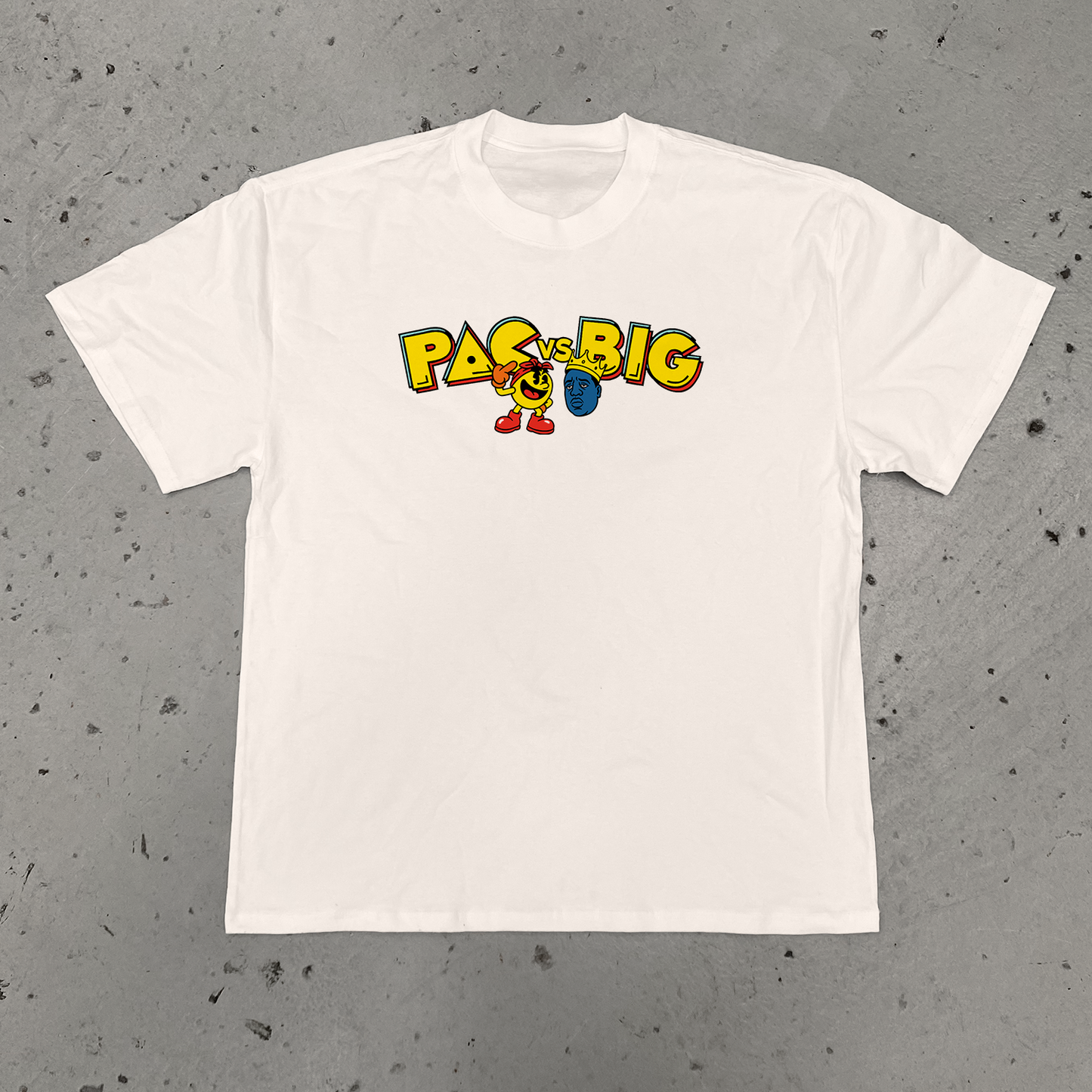 'PAC-vs-BIG' HEAVY FADED BONE T-SHIRT