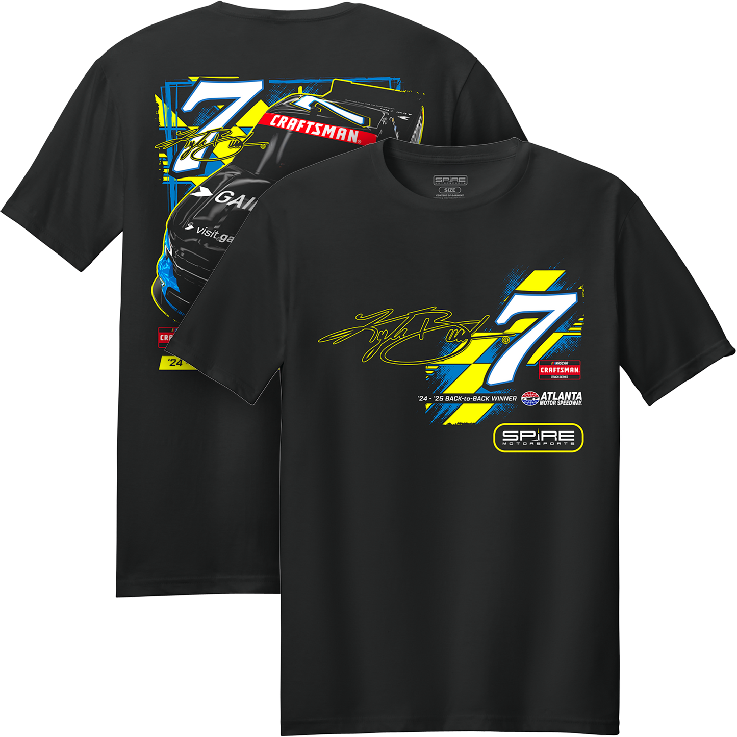 KYLE BUSCH #7 GAINBRIDGE ATLANTA 2-SPOT TRUCK BLACK WIN TEE