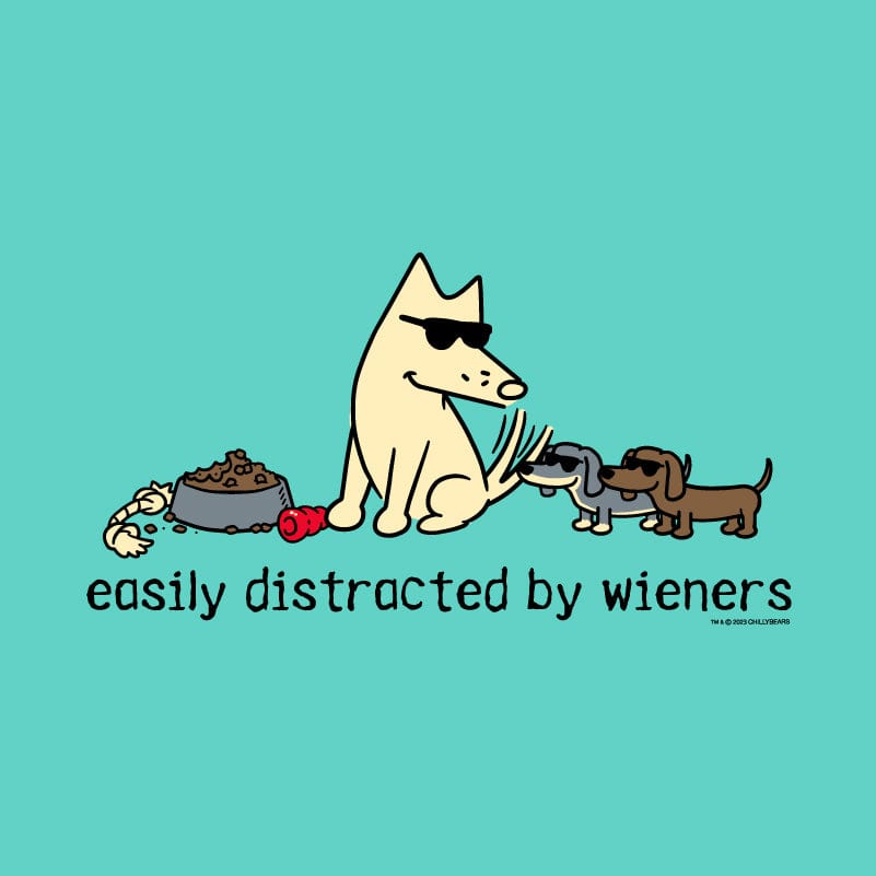 Easily Distracted By Weiners - Ladies T-Shirt V-Neck