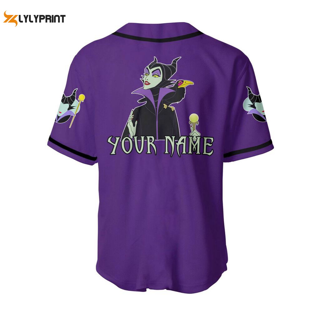 Evil Queen Maleficent Black Purple Halloween Baseball Jersey - lylyprint.com