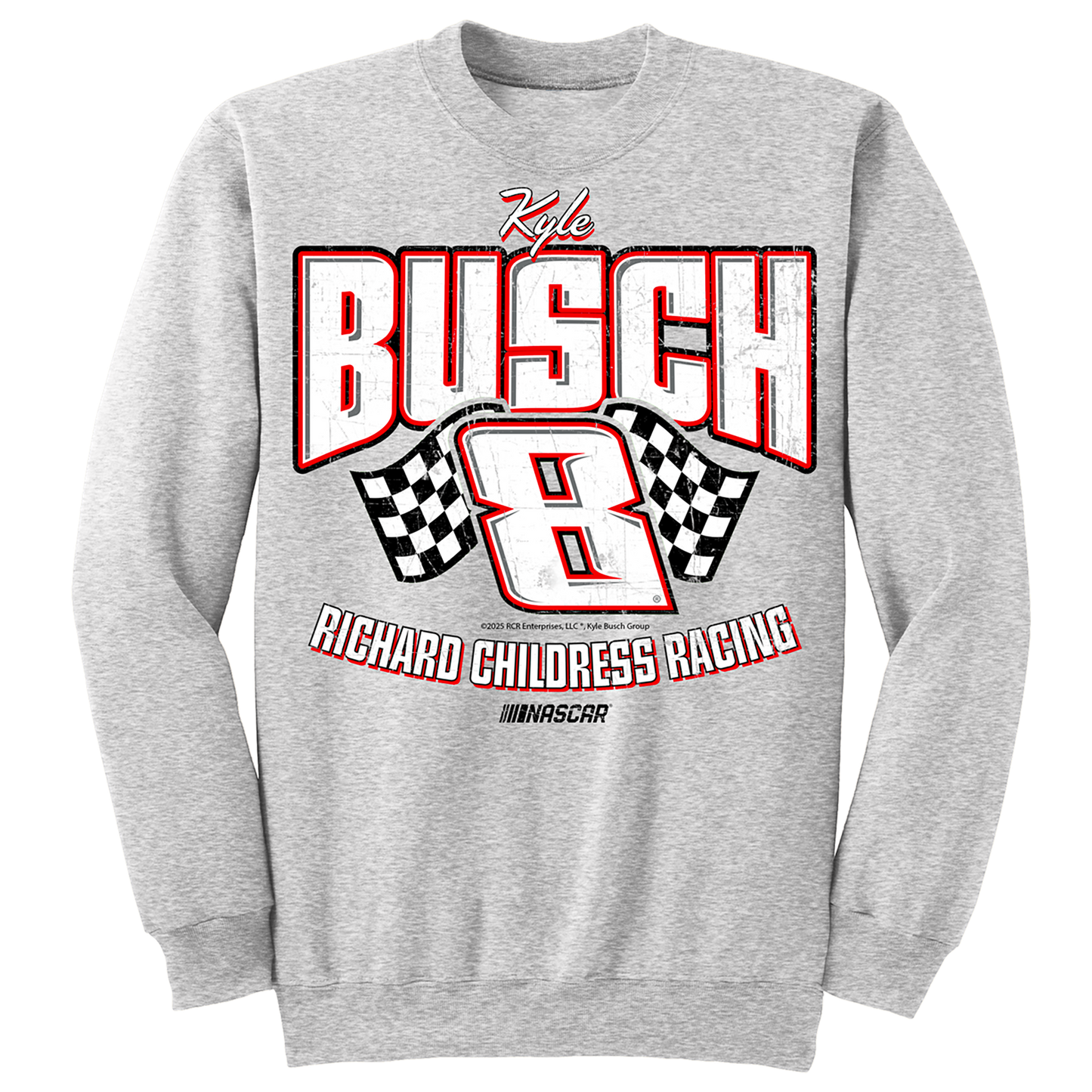 KYLE BUSCH #8 ASH CREWNECK SWEATSHIRT