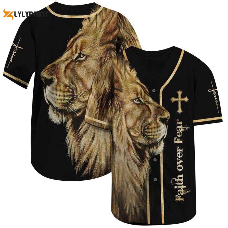 Faith Over Fear Baseball Jersey, Lion King Baseball Jersey - lylyprint.com