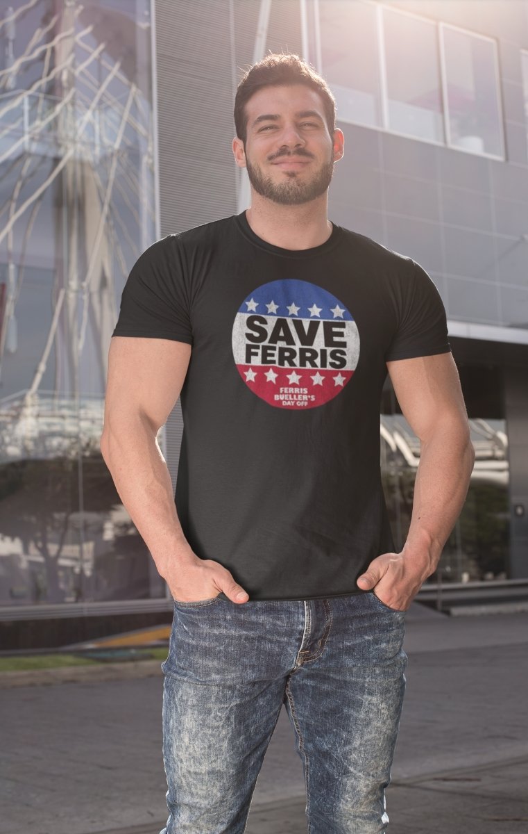 Ferris Bueller's Day Off Save Ferris Button T-Shirt