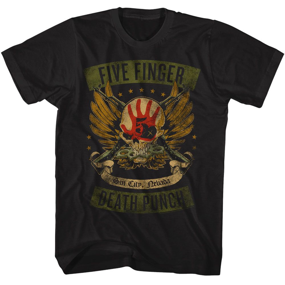 Five Finger Death Punch - Winged Skull Boyfriend Tee