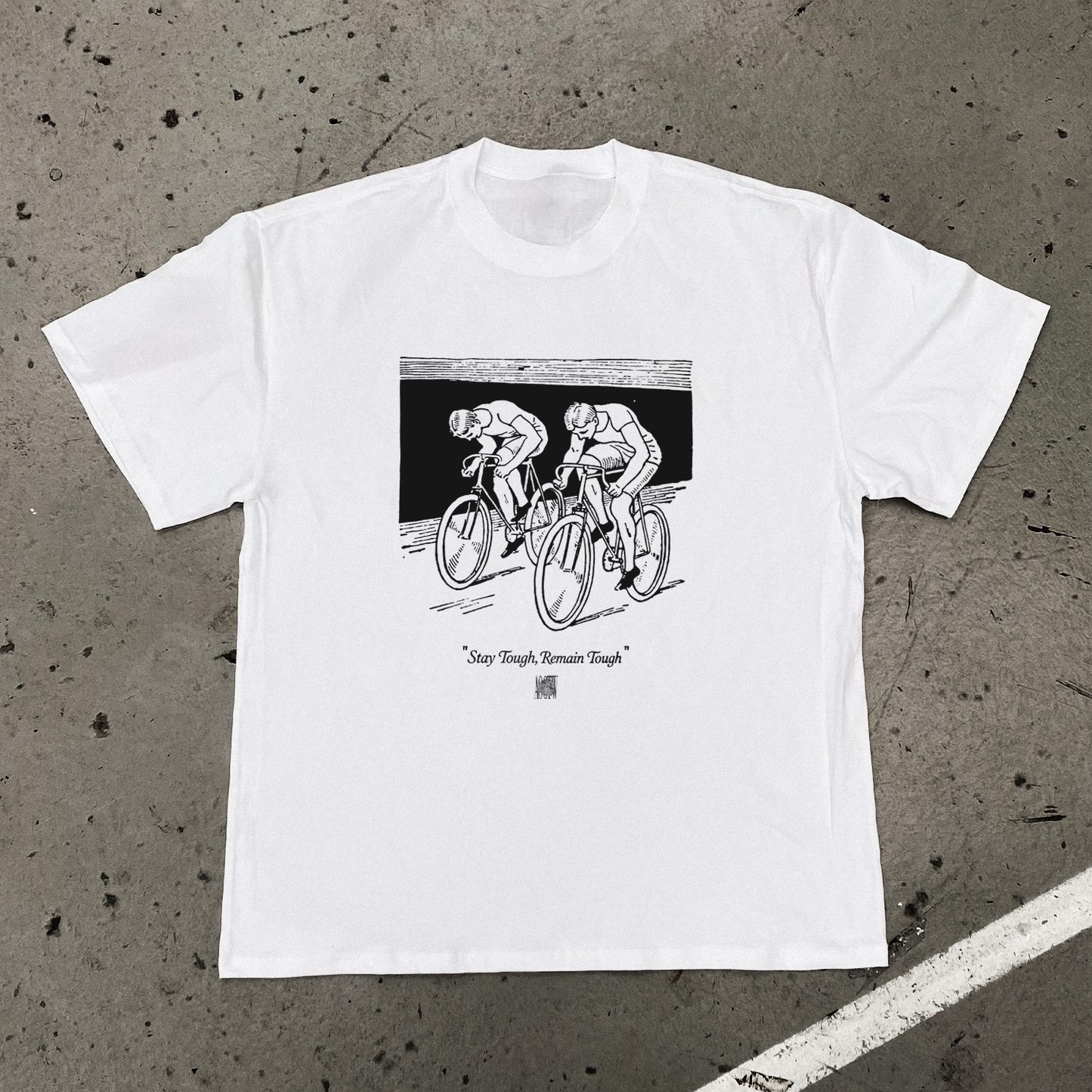 'STAY TOUGH' HEAVY FADED WHITE TEE