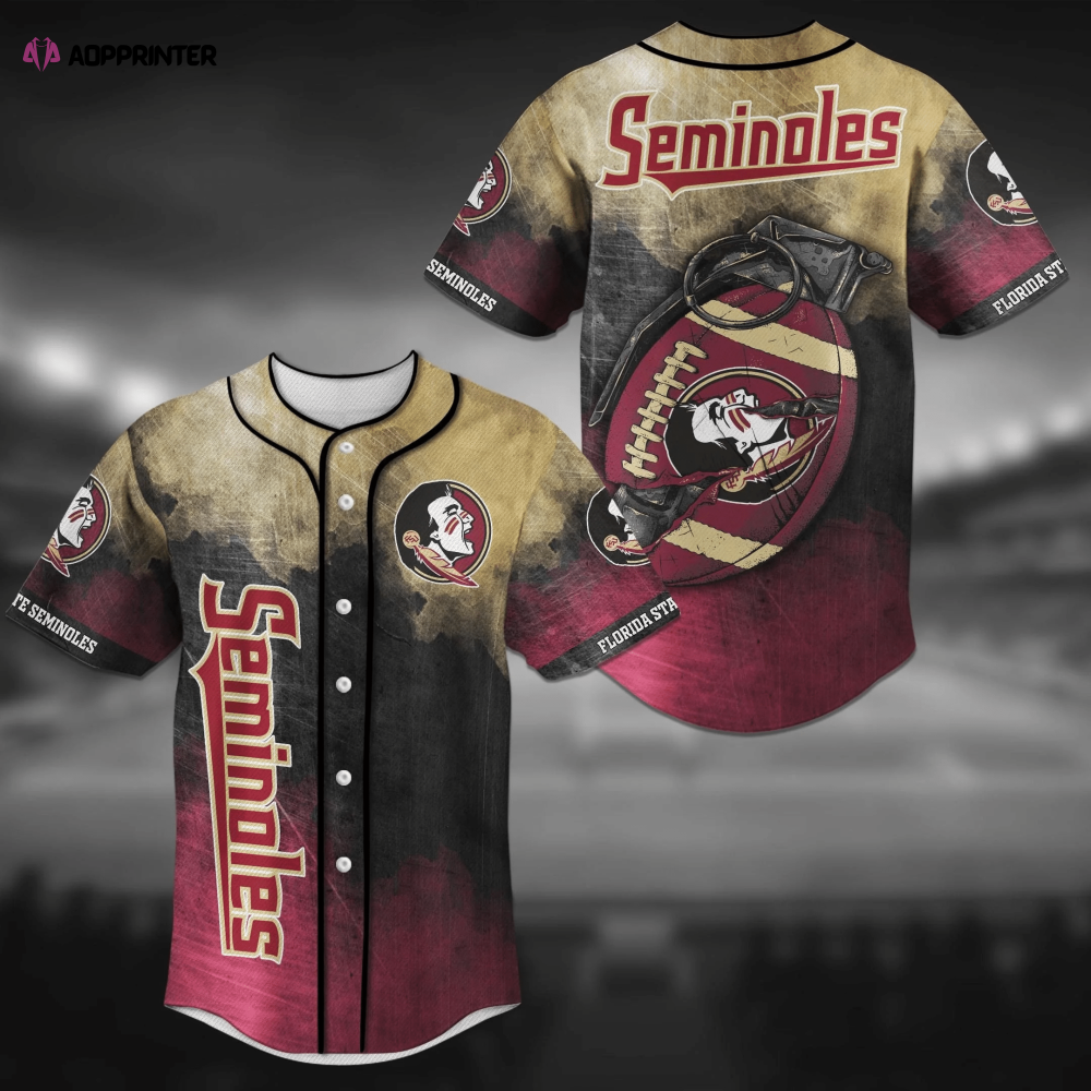 Florida State Seminoles NCAA Baseball Jersey Shirt with Unique Grenade Design - Aopprinter