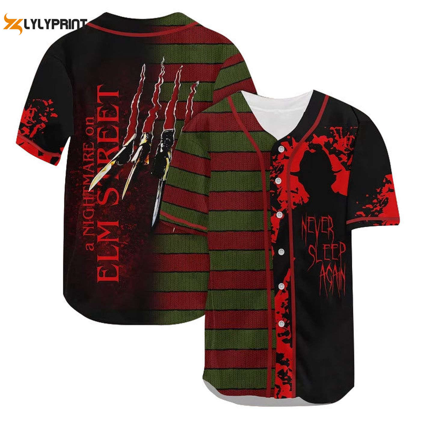 Freddy Krueger Never Sleep Again Baseball Jersey - Gift for Men Women - Gift for Men Women - lylyprint.com