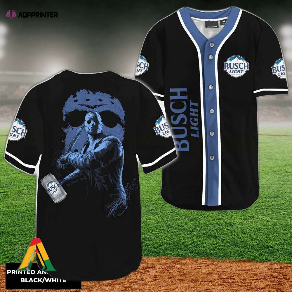 Friday the 13th Busch Light Baseball Jersey: Jason Voorhees Collection - Aopprinter