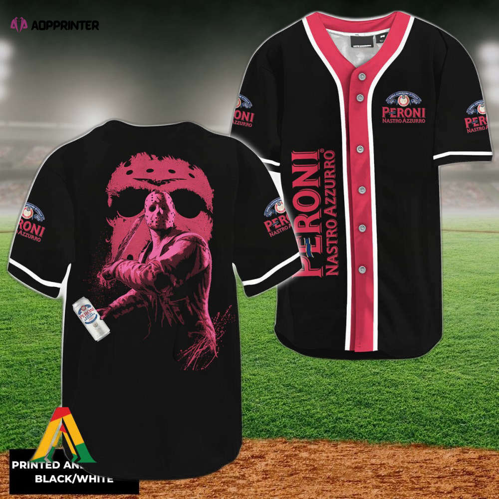 Friday the 13th Peroni Beer Baseball Jersey - Jason Voorhees Fan Merch - Aopprinter