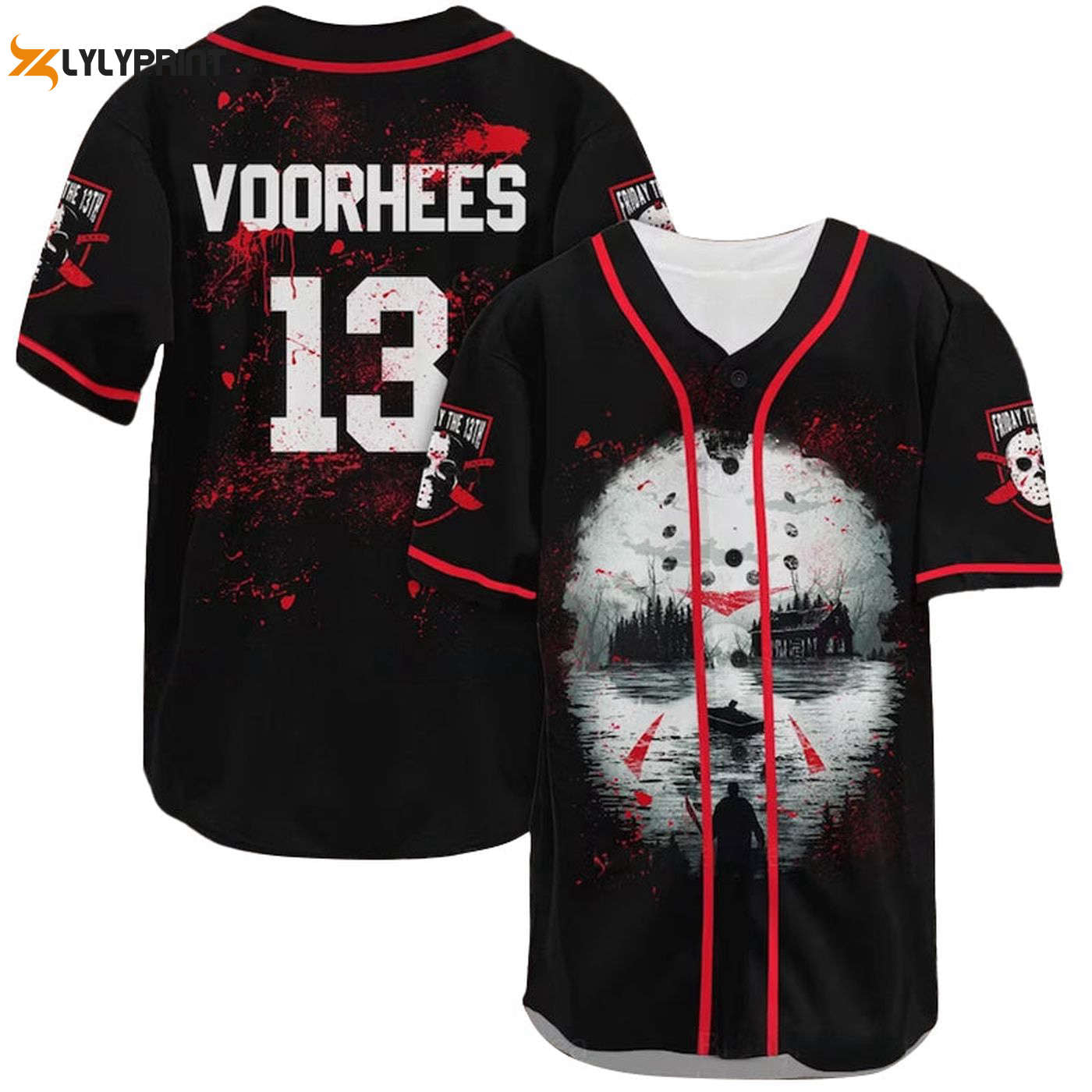 Friday The 13th Voorhees Crystal Lake Baseball Jersey - Gift for Men Women - Gift for Men Women - lylyprint.com