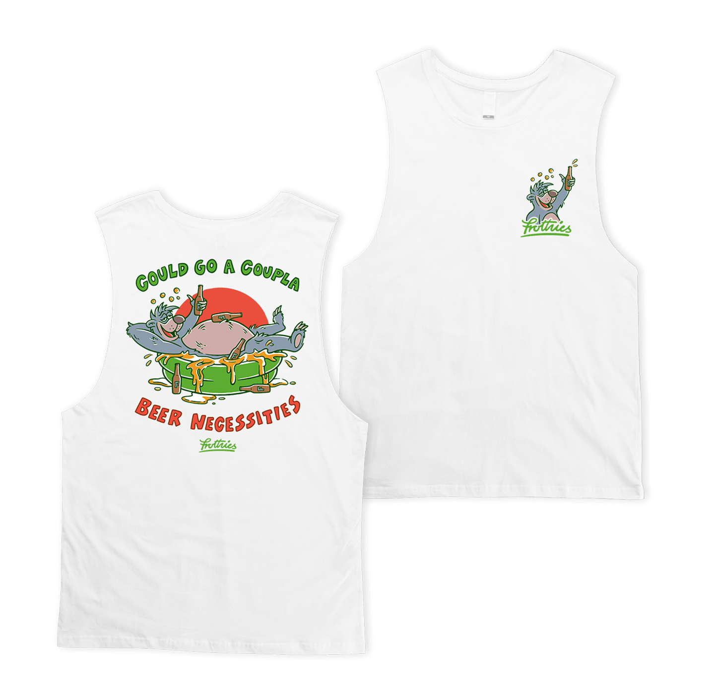 Beer Necessities Muscle Tee White